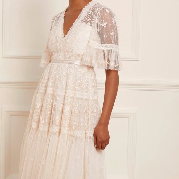 Needle & Thread Cream Lace Midi Dress - Picture 1 of 11